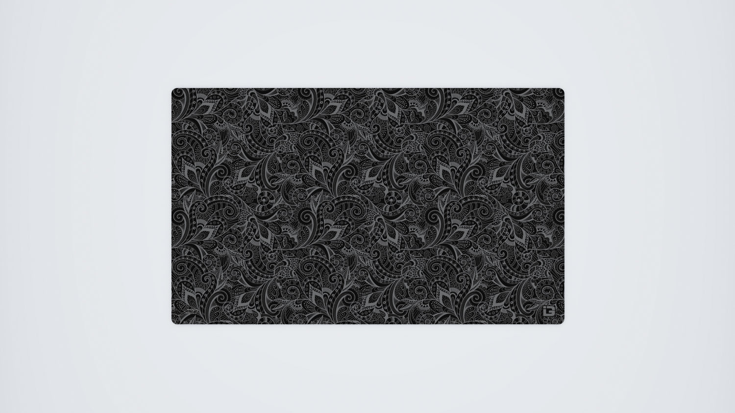 Florale - Tappeto da Gioco Nero