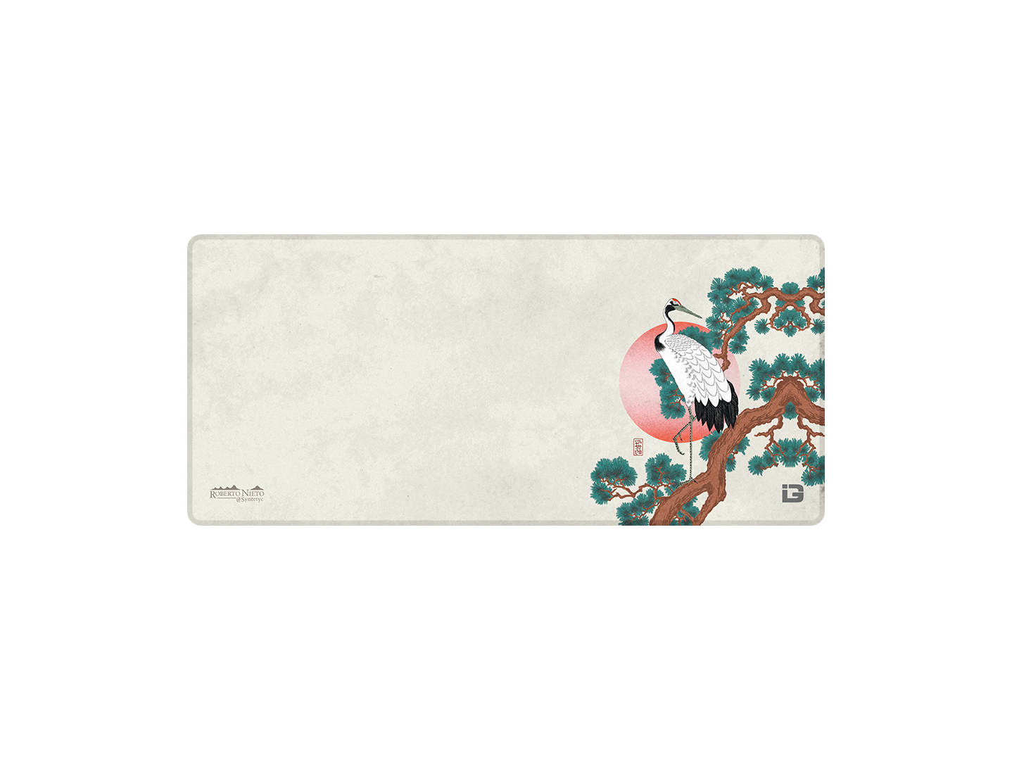 Crane On Pine Branch