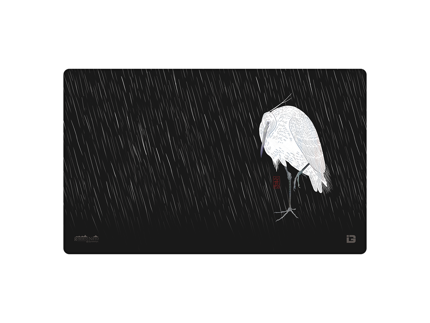 Egret In The Rain