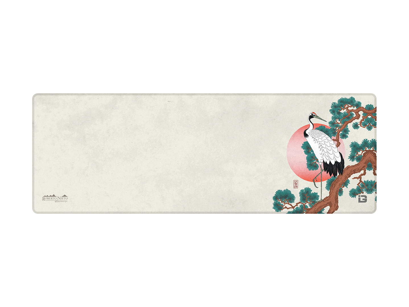 Crane On Pine Branch