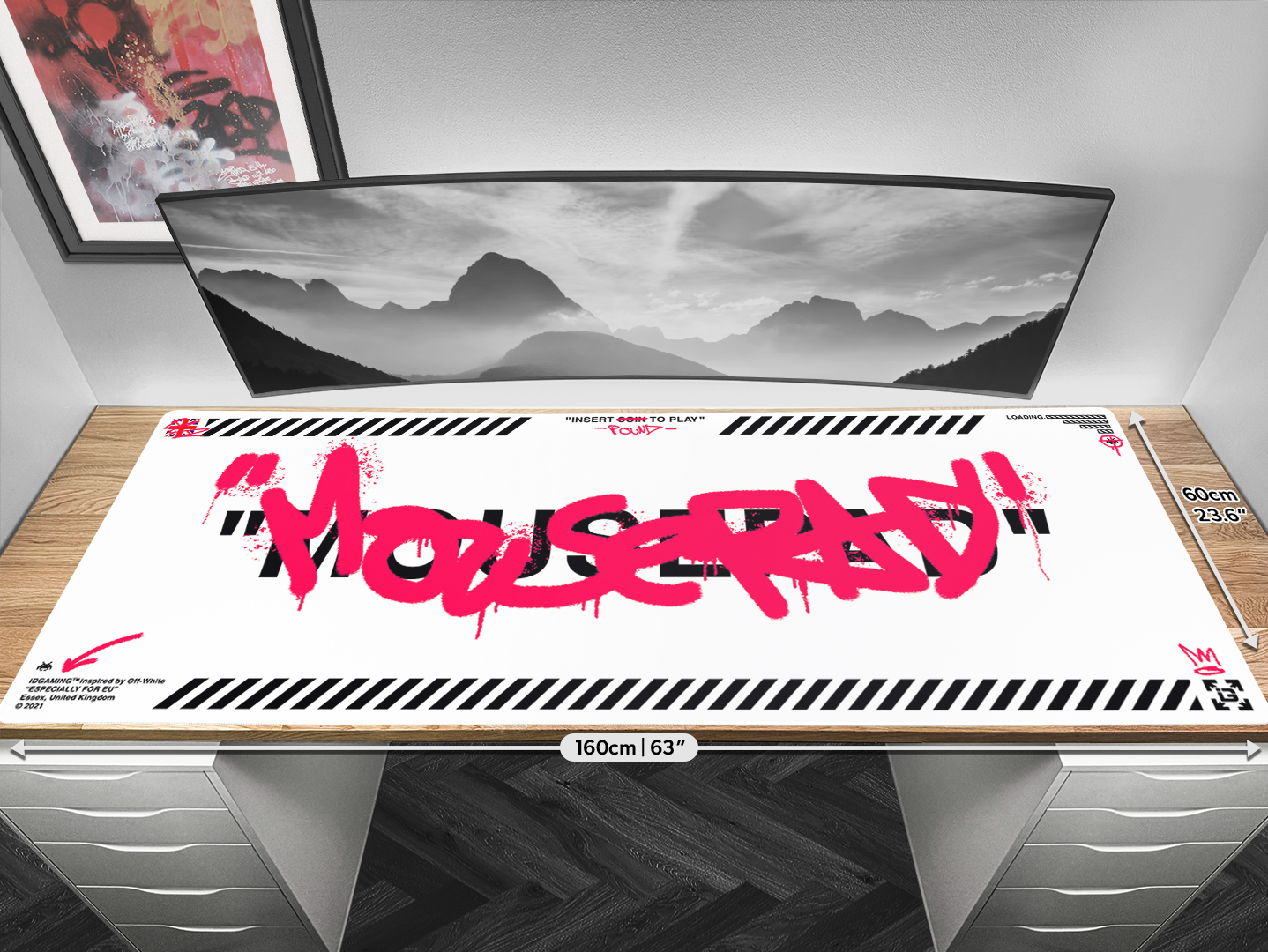 Graffiti Mousepad White