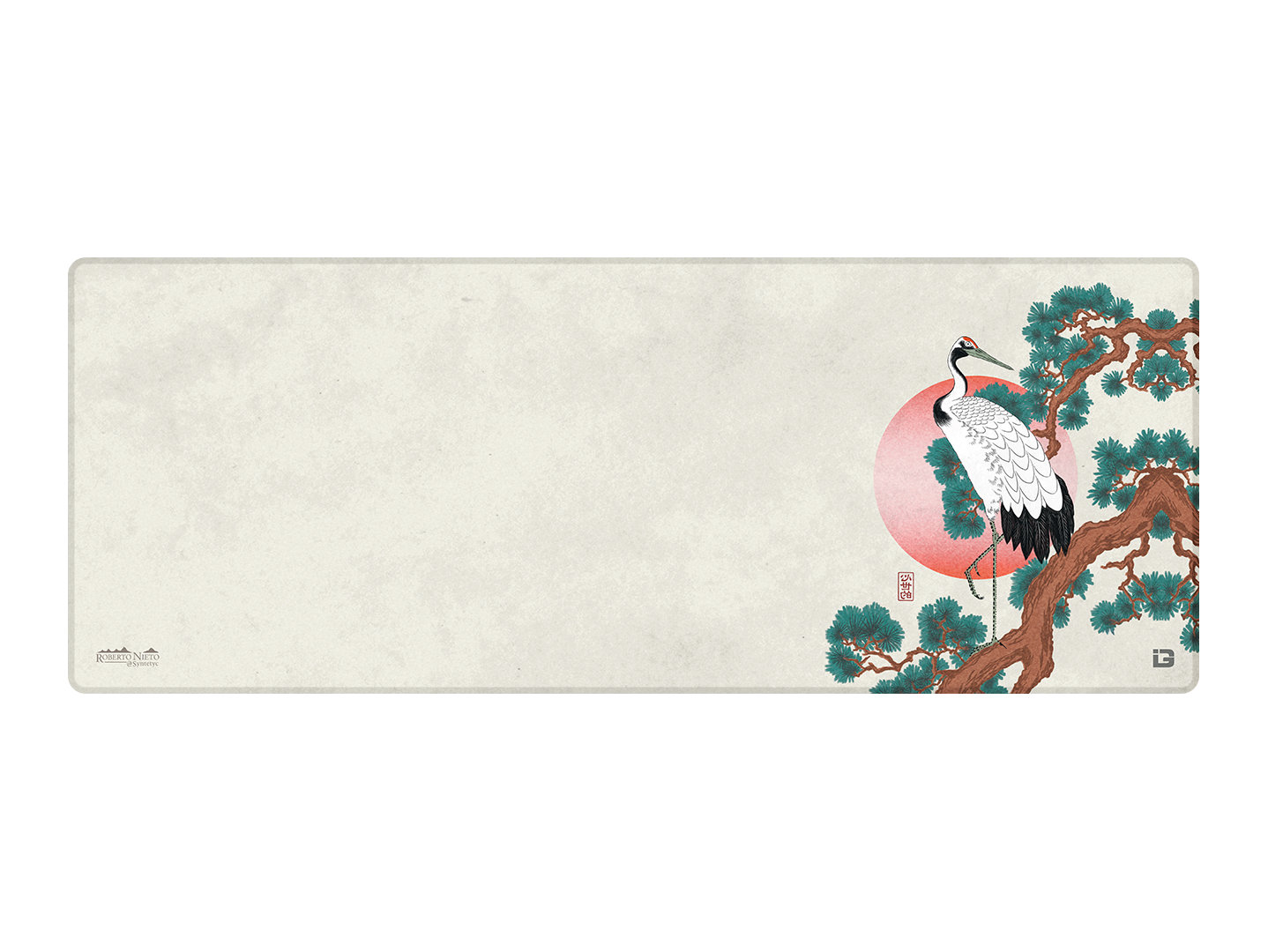 Crane On Pine Branch