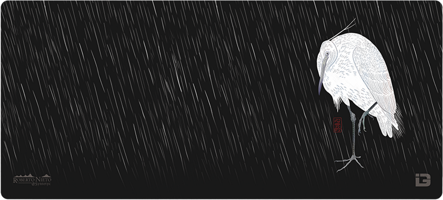 Egret In The Rain