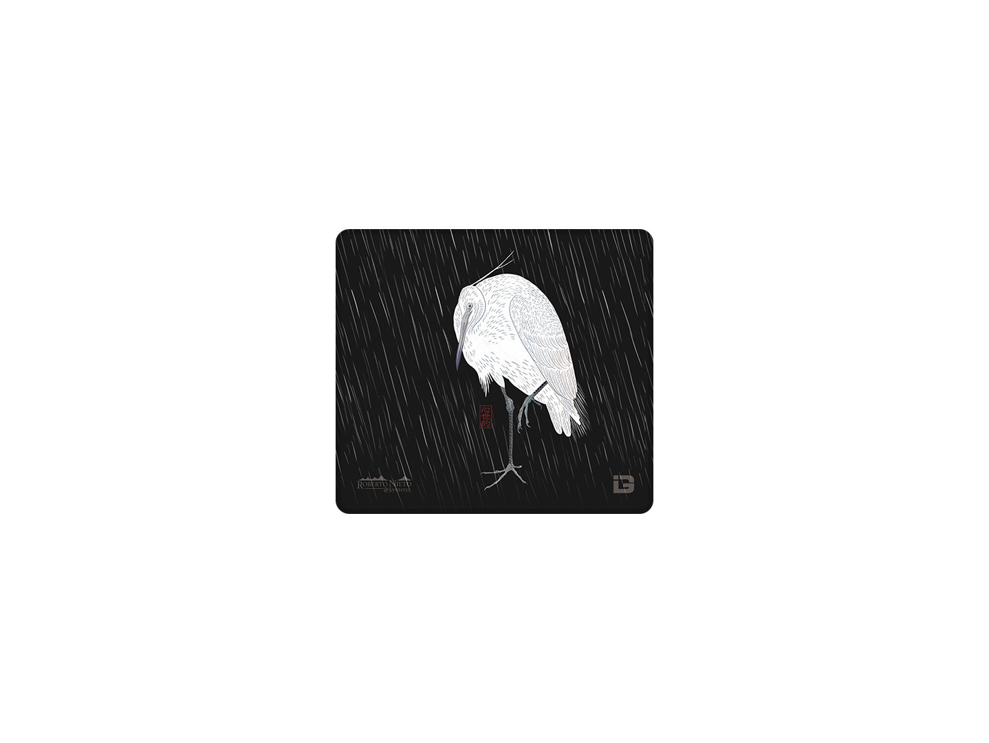 Egret In The Rain