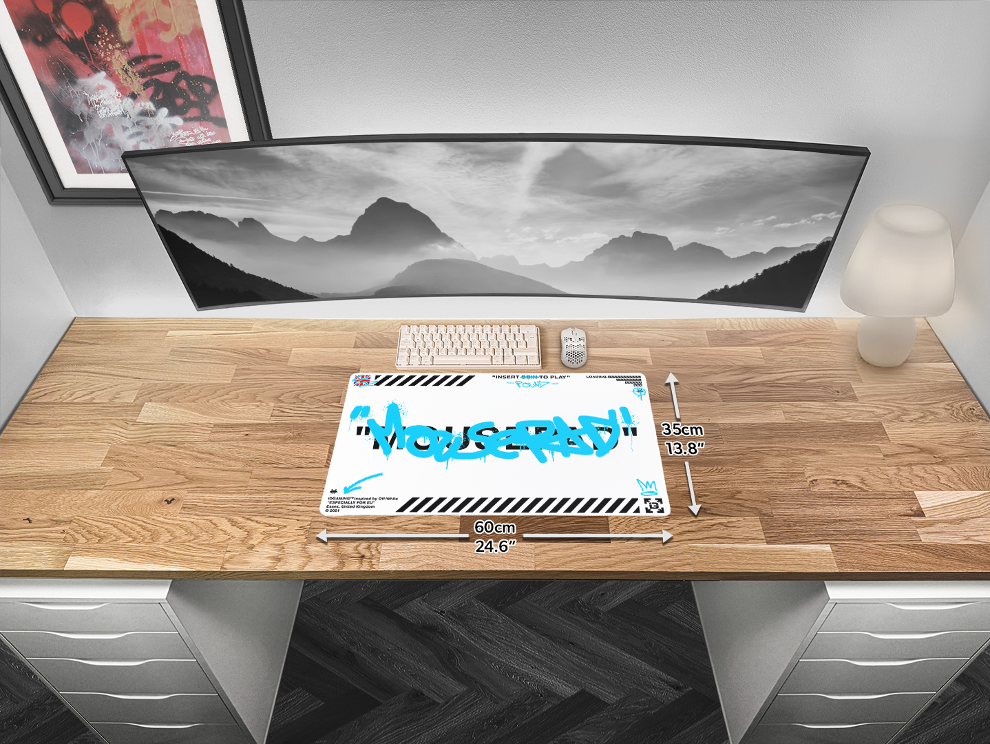 Graffiti Mousepad White