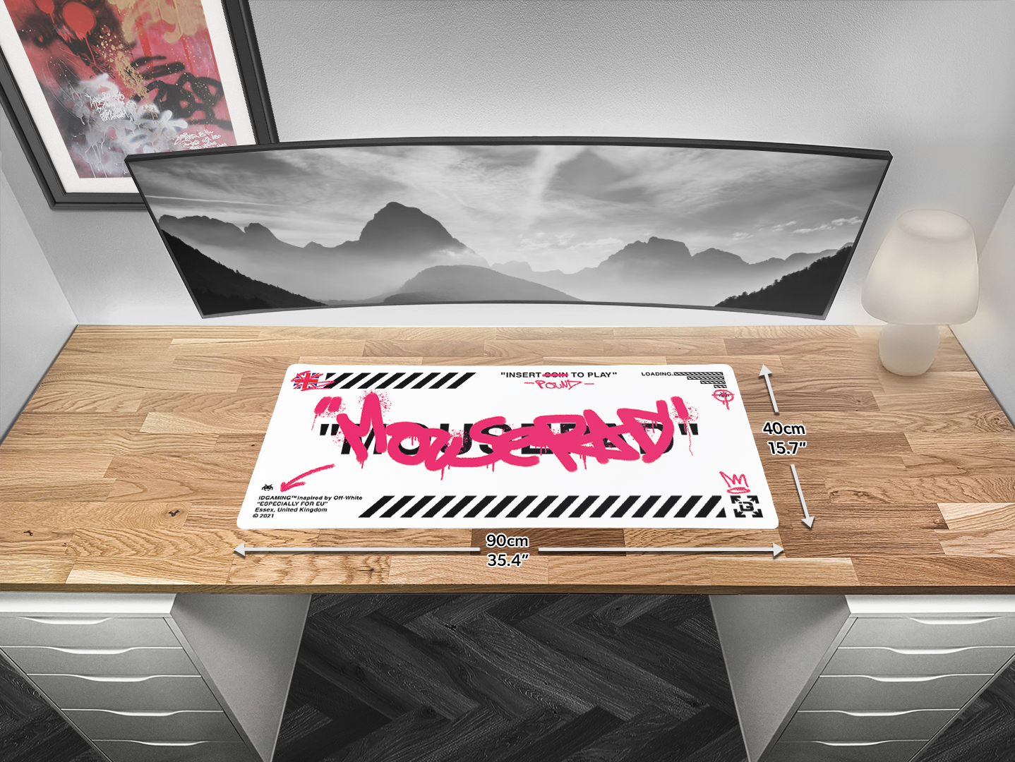Graffiti Mousepad White