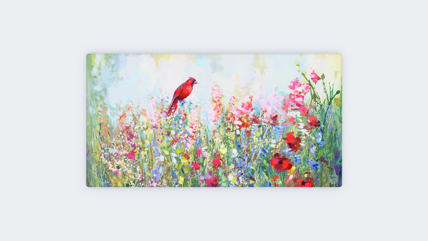 Cardinal Among The Wildflowers