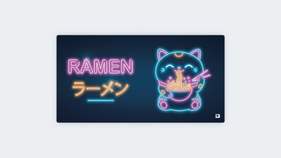 Neon Retro Neko Ramen