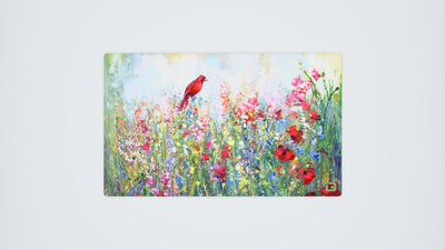 Cardinal Among The Wildflowers
