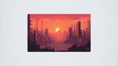 Aube dans une ville futuriste