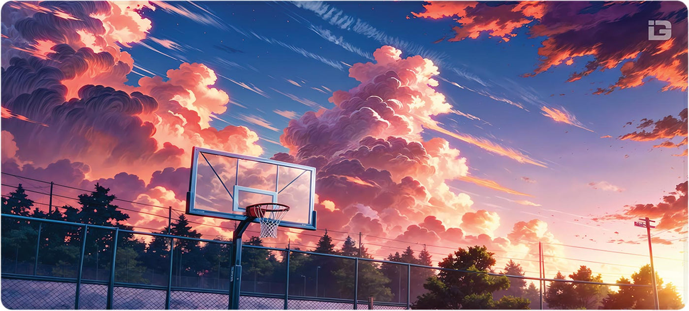 Coucher de soleil de basketball
