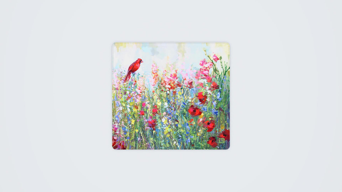 Cardinal Among The Wildflowers