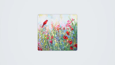Cardinal Among The Wildflowers