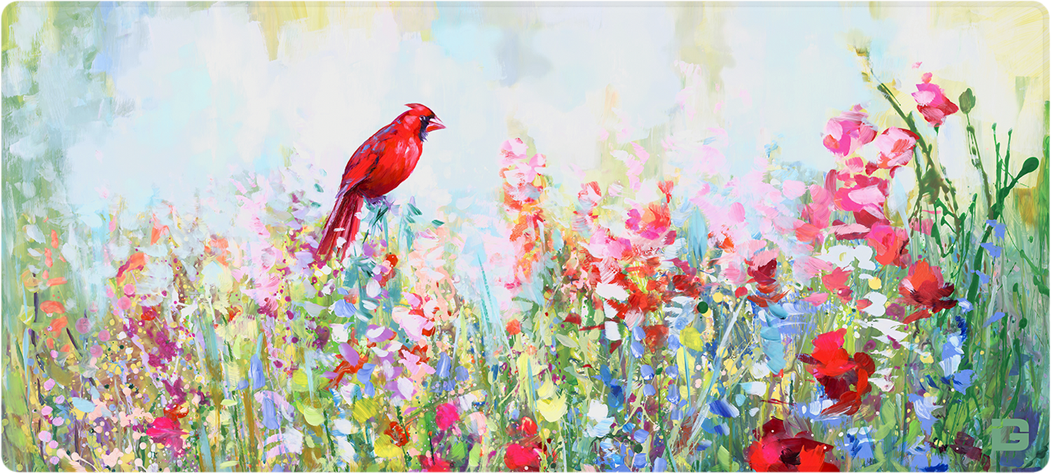 Cardinal Among The Wildflowers