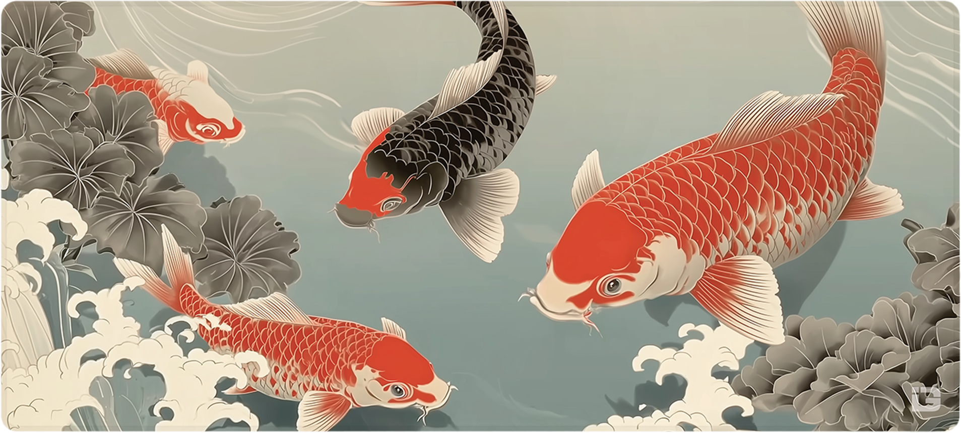 Id Gaming Japanese Koi | Custom Gaming Deskpad by iD Gaming