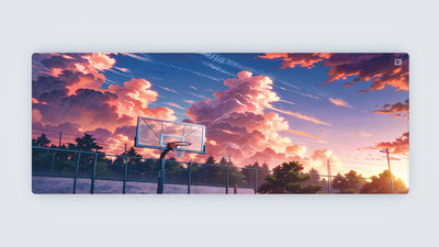 Coucher de soleil de basketball