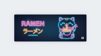 Neon Retro Neko Ramen