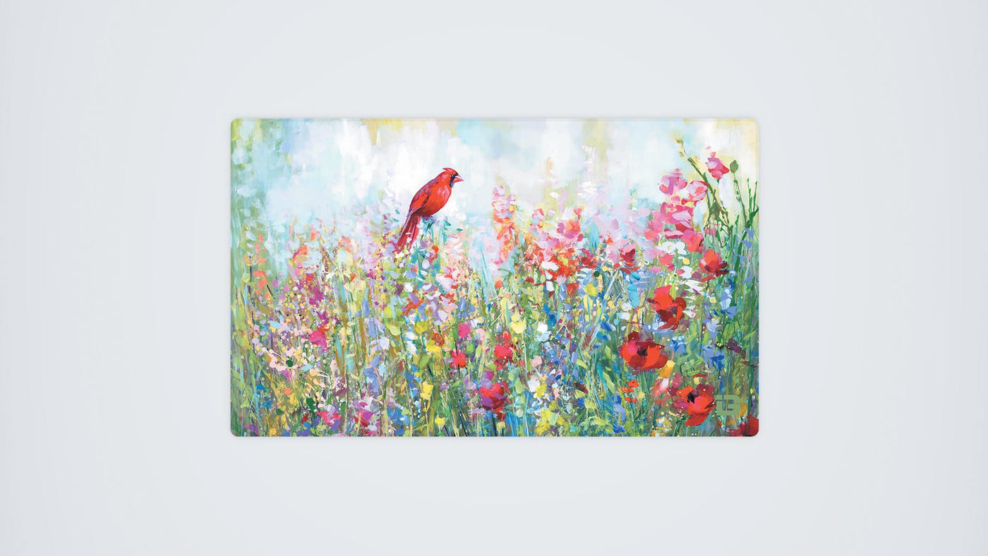 Cardinal Among The Wildflowers