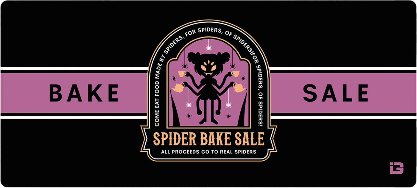 Emblème de la vente de gâteaux de l'araignée