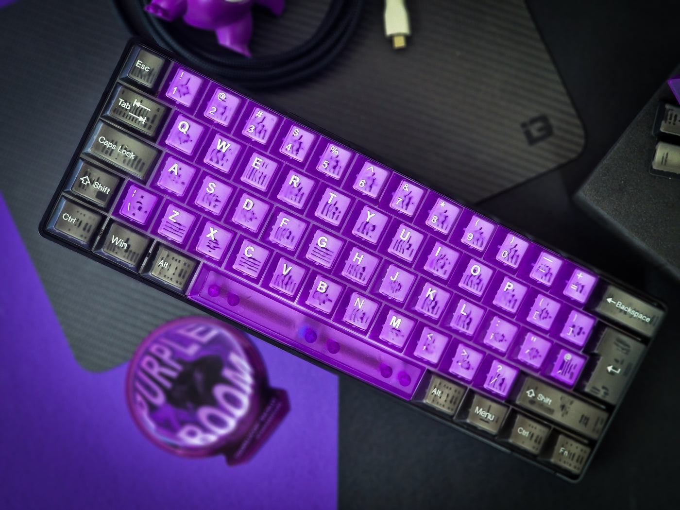 Translucent Purple Boom Keycap Set