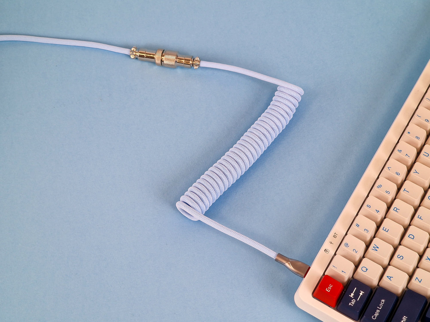 Baby Blue Coiled Aviator Cable