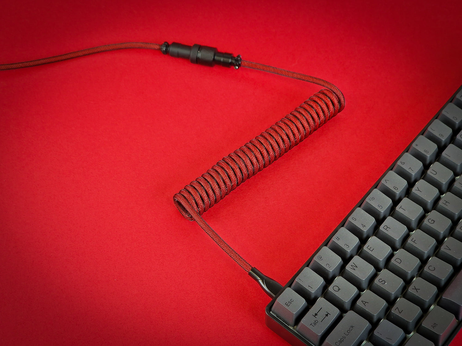 Blood Red Coiled Aviator Cable