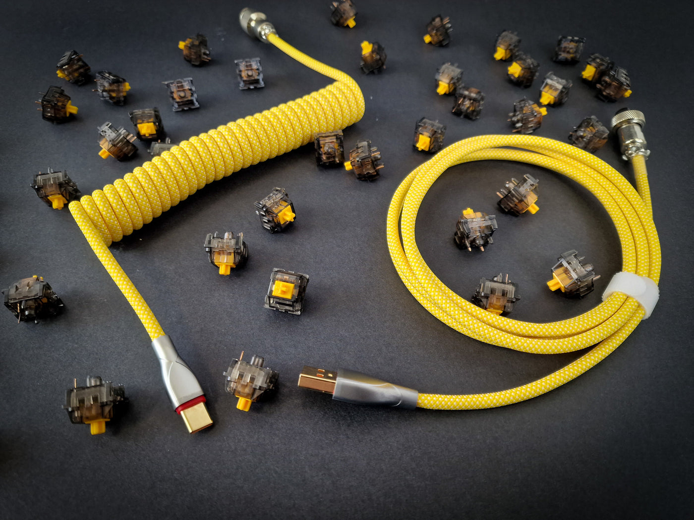 Canary Yellow Coiled Aviator Cable
