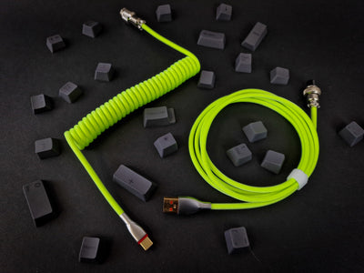 Neon Yellow Coiled Aviator Cable