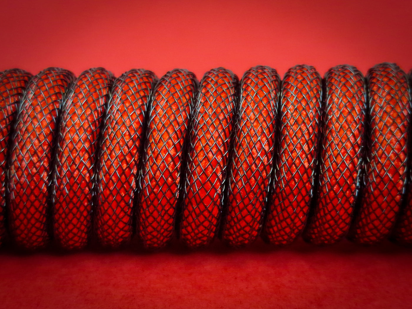 Blood Red Coiled Aviator Cable