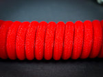 Vibrant Red Coiled Aviator Cable