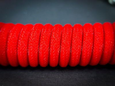 Vibrant Red Coiled Aviator Cable