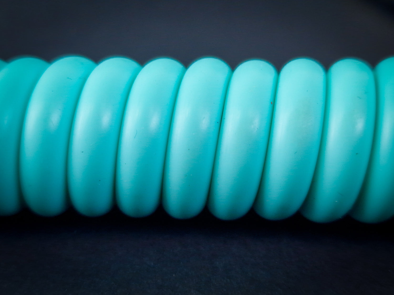 Cyan Coiled Aviator Cable