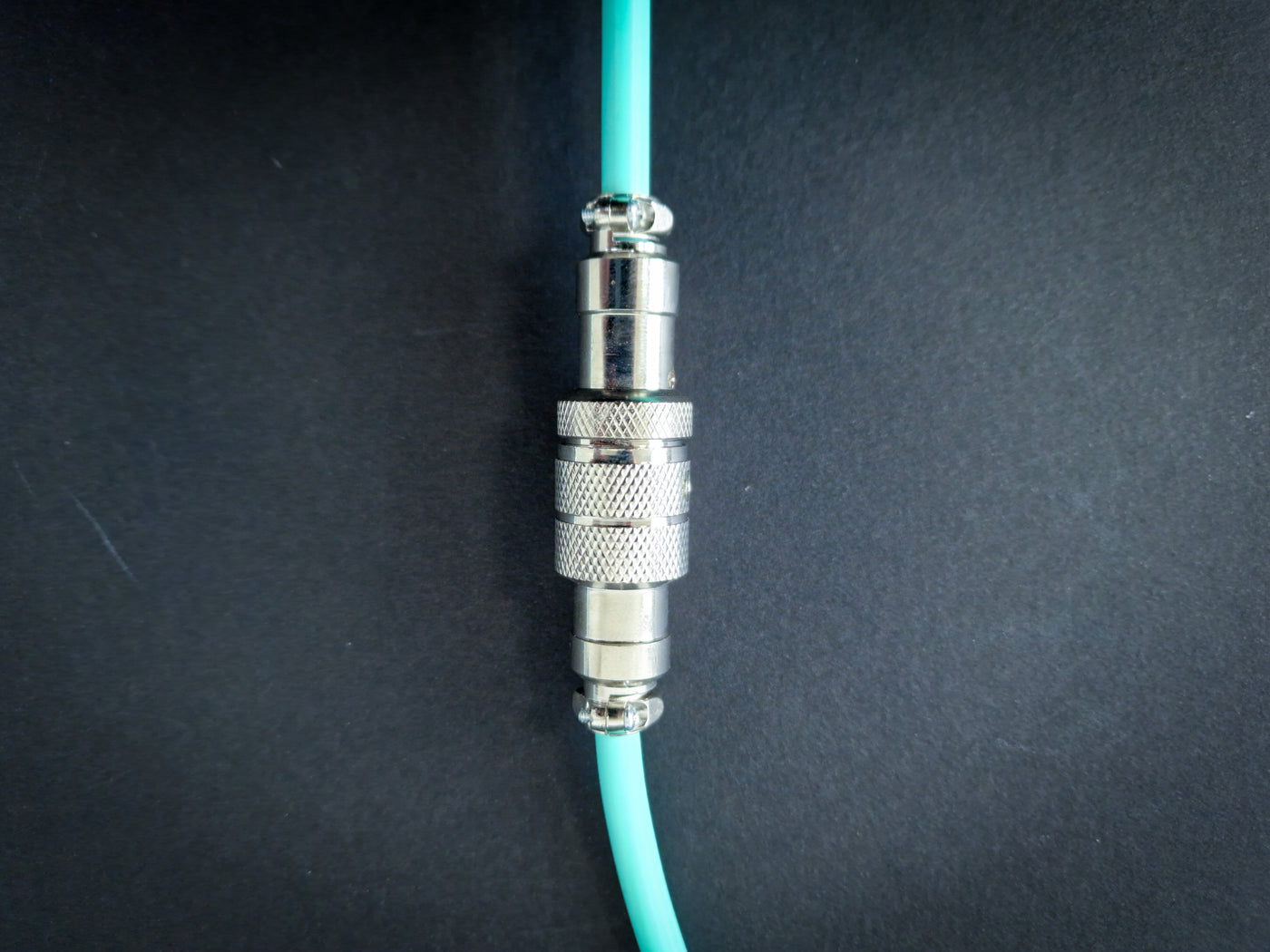 Cyan Coiled Aviator Cable